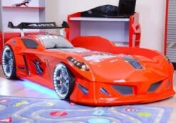 Lit Voiture Formule 1 Rouge à Led Et Bruitage 90x190 Cm