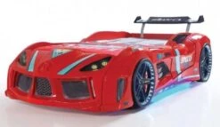 Lit Voiture Turbo V8 Rouge à Led 90x190 Cm